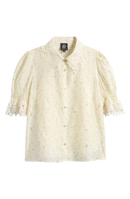 Bobeau Lace Edge Top In Neutral