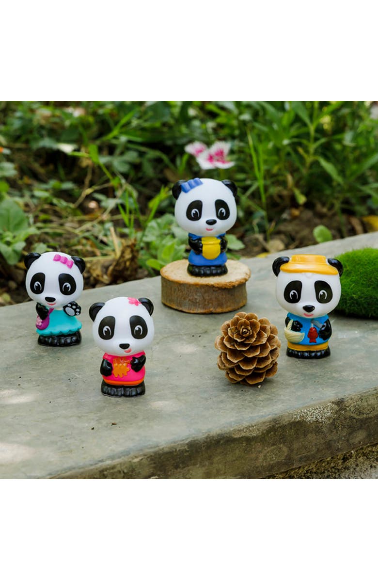 Timber Tots Panda Family 4 Mini Bear Figures Playset, Alternate, color, Multicolored