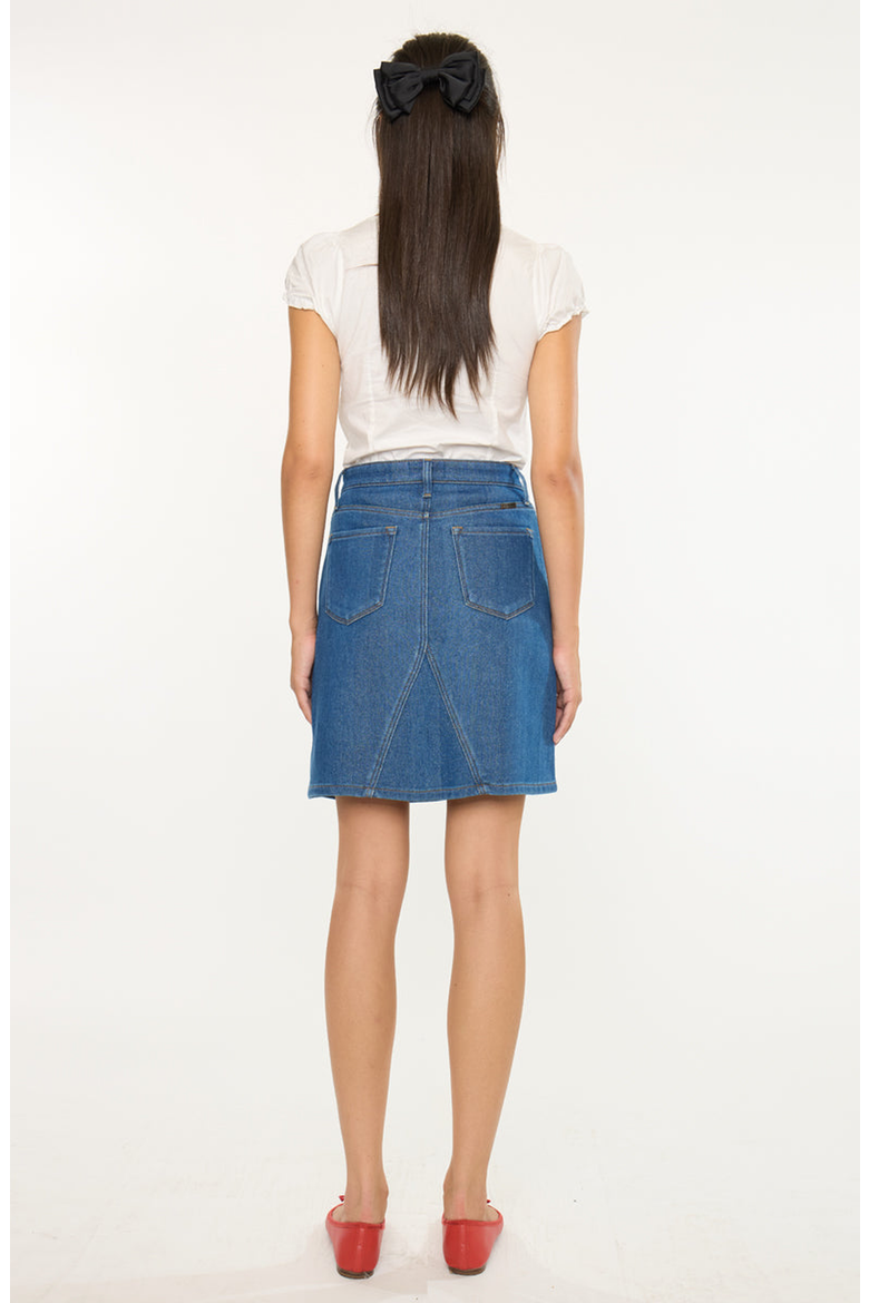 Trina High Rise Skirt, Alternate, color, Medium Wash