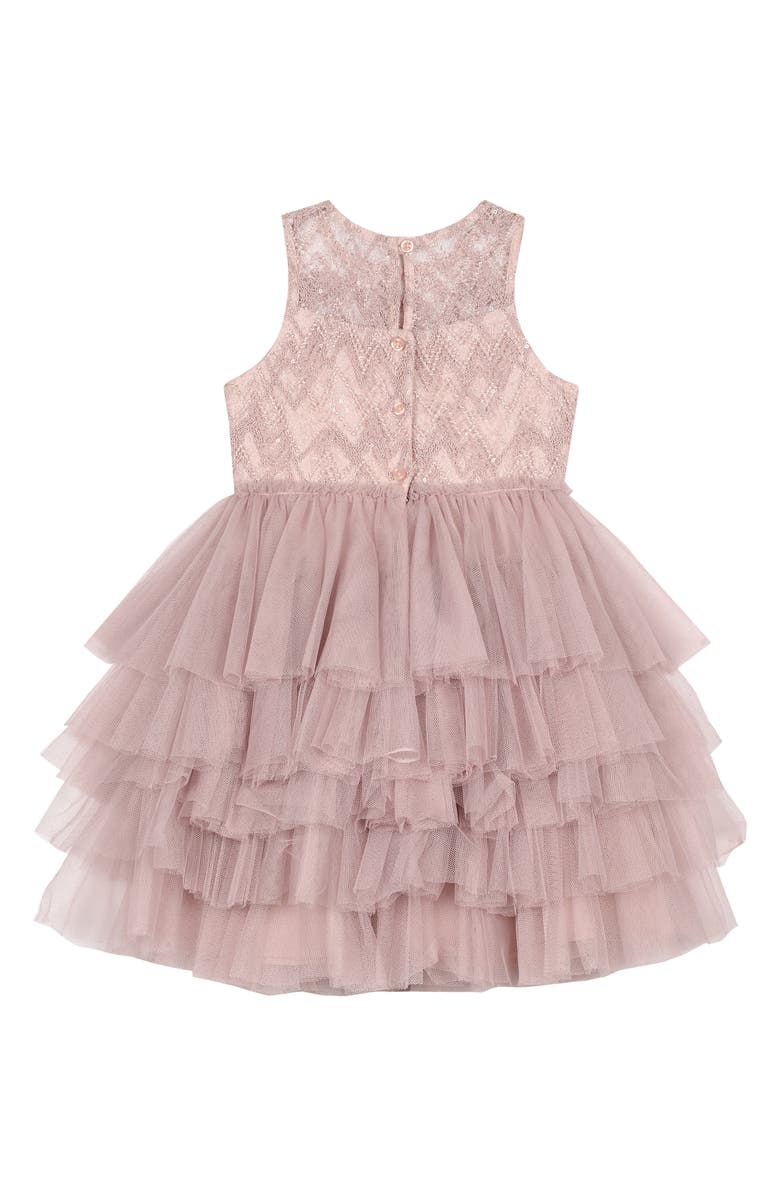 Badgley Mischka Collection Beaded Tulle Party Dress, Alternate, color, 