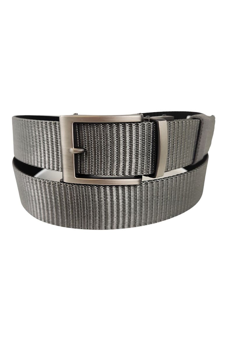 Reversible Ratchet Buckle Web Belt, Main, color, GREY/ BLACK