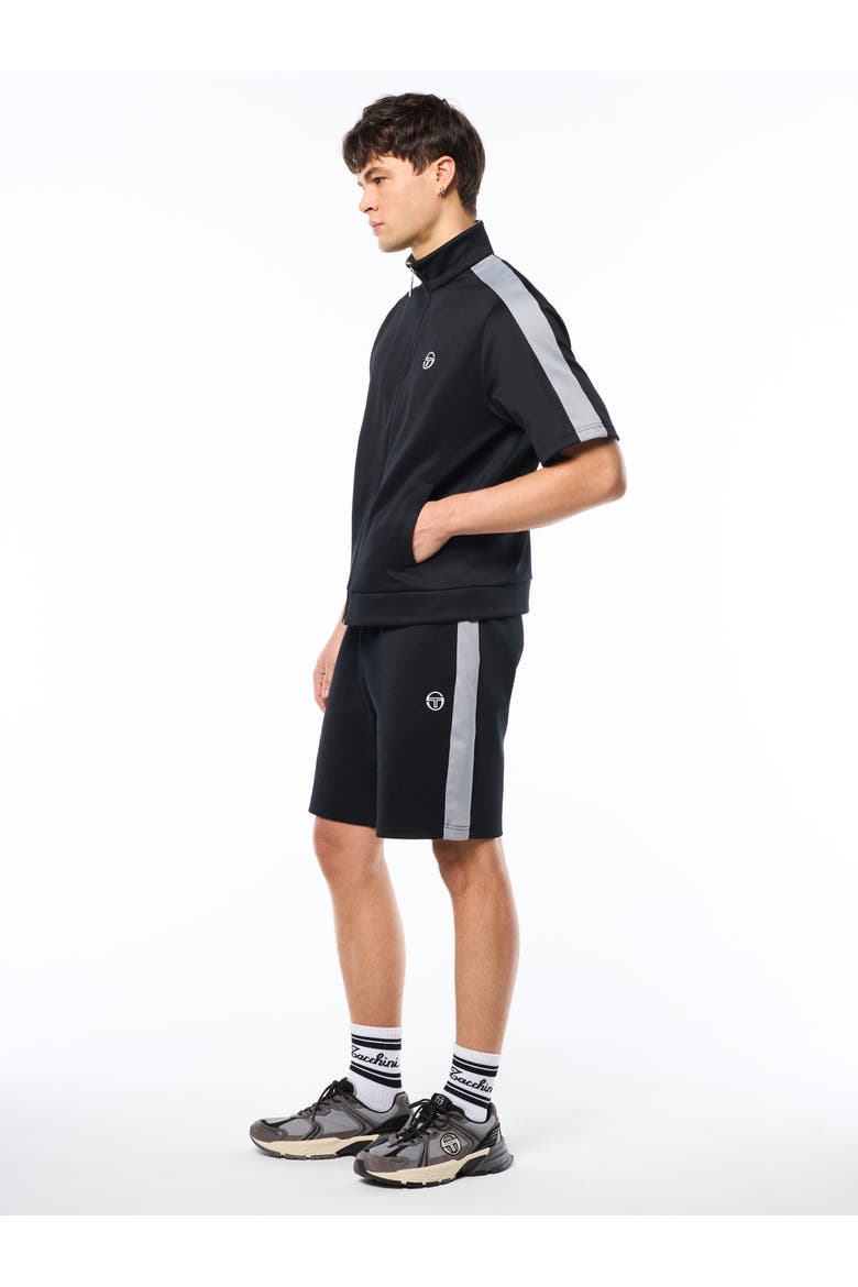Viscotti Short Sleeve Track Jacket, Alternate, color, BLACK BEAUTY