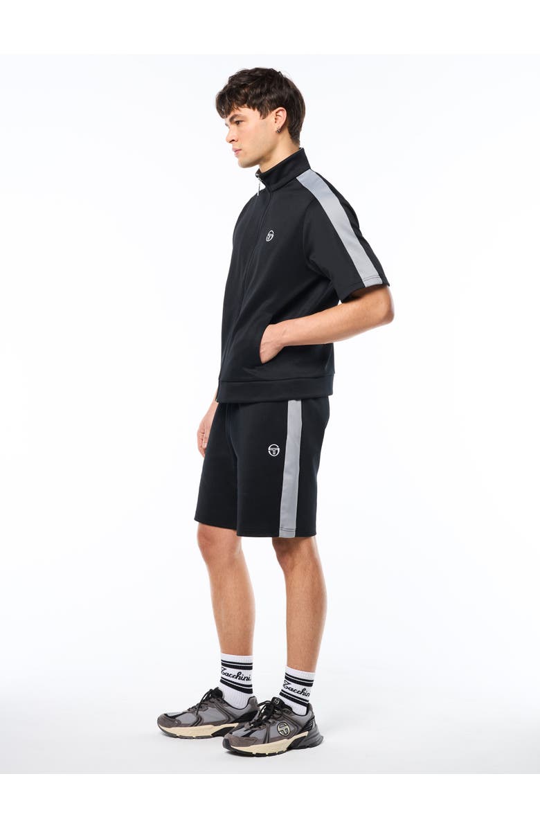 Sergio Tacchini Viscotti Short Sleeve Track Jacket, Alternate, color, Black Beauty