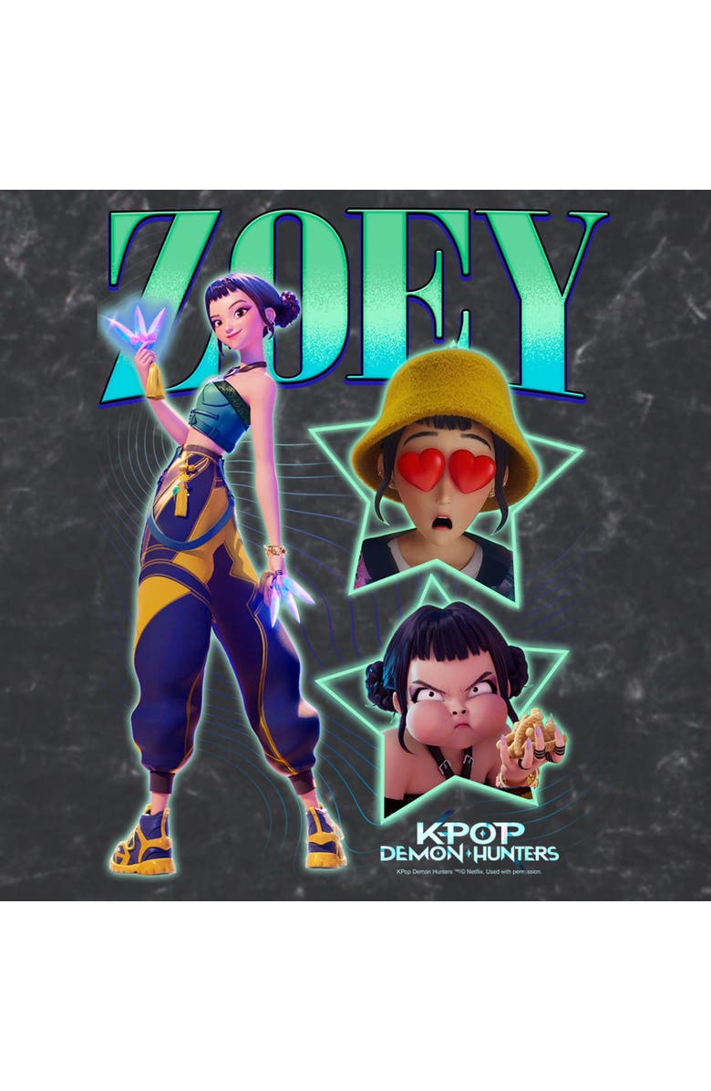 KPop Demon Hunters Men's KPop Demon Hunters Zoey Super Star Logo  Graphic T-Shirt, Alternate, color, Black