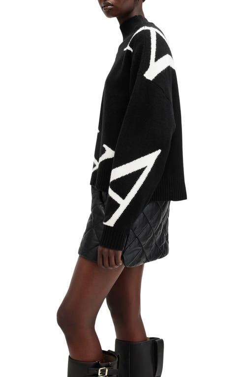 Allsaints A Star Turtleneck Sweater In Black