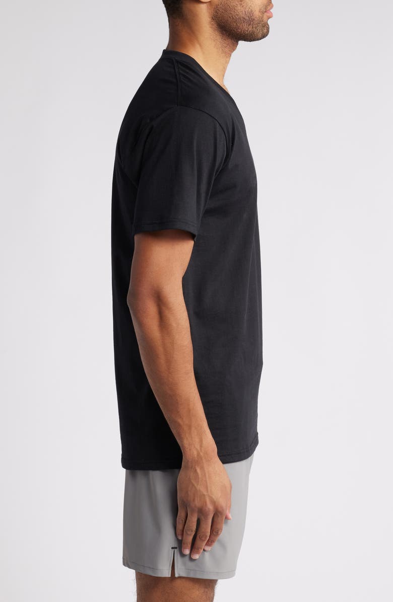 Nordstrom 4-Pack Regular Fit Supima<sup>®</sup> Cotton V-Neck T-Shirts, Alternate, color, Black