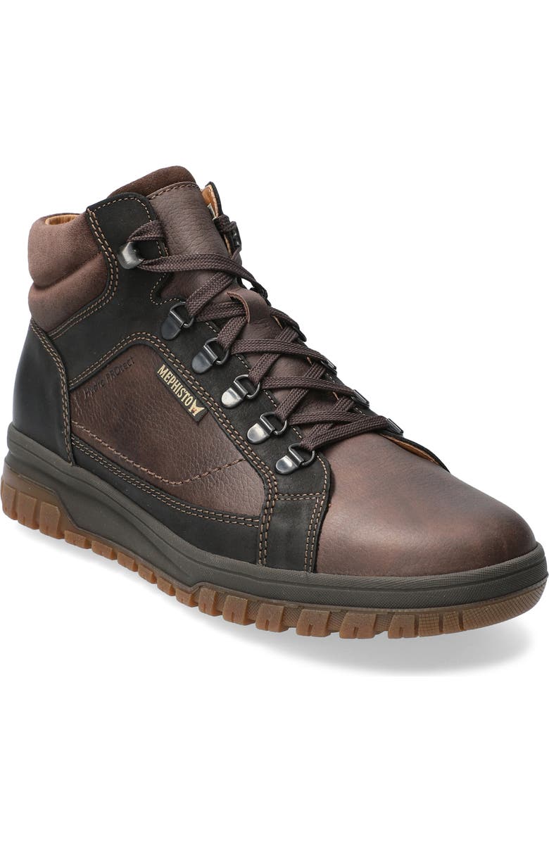 Mephisto Pitt Mid Lace-Up Boot, Main, color, Dark Brown