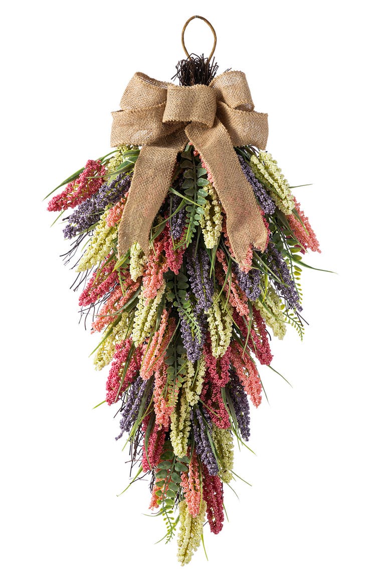 28"H Mixed Colors Heather Artificial Teardrop, Main, color, Purple