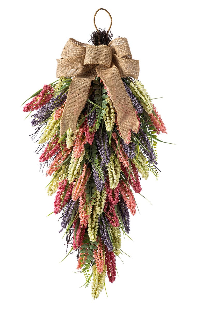 Glitzhome 28"H Mixed Colors Heather Artificial Teardrop, Main, color, Purple