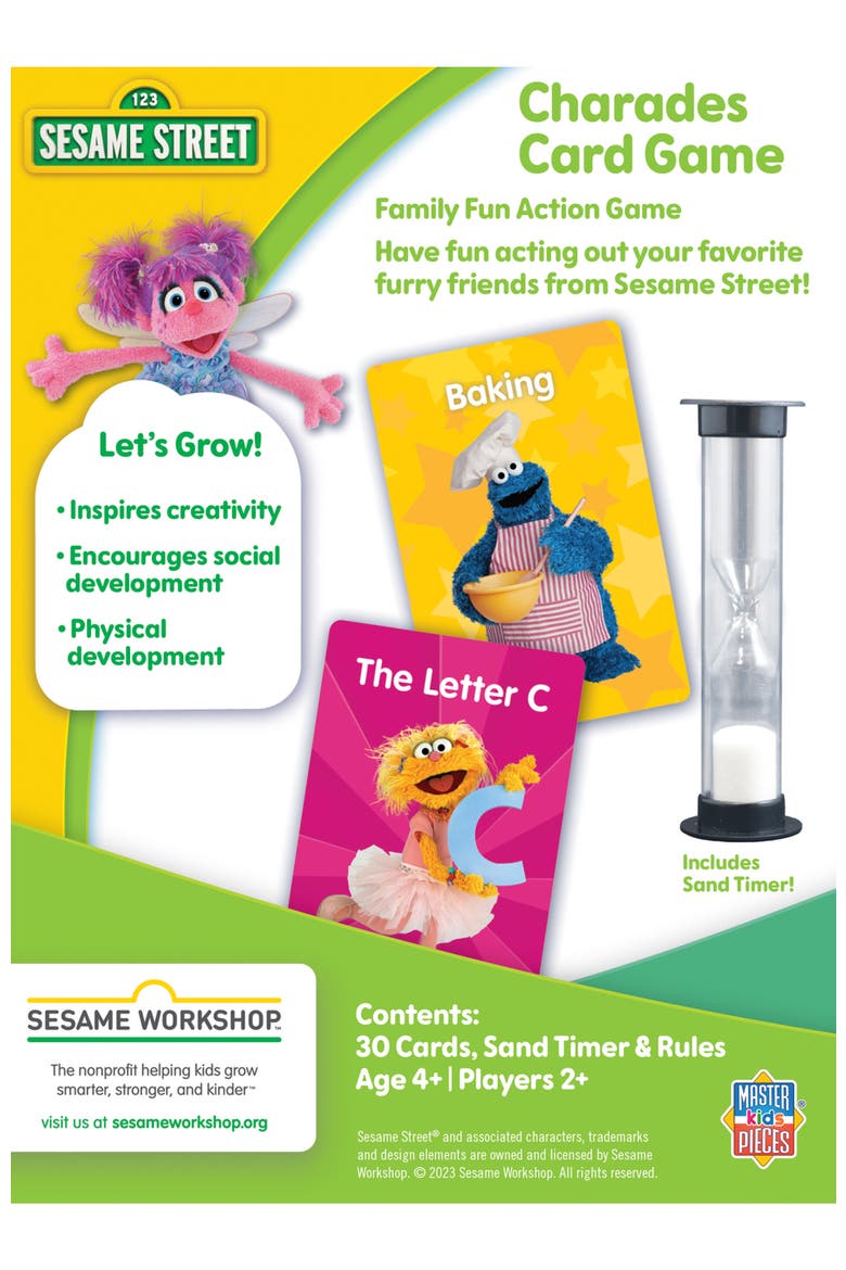 Sesame Street Charades Card Game, Alternate, color, Multicolor