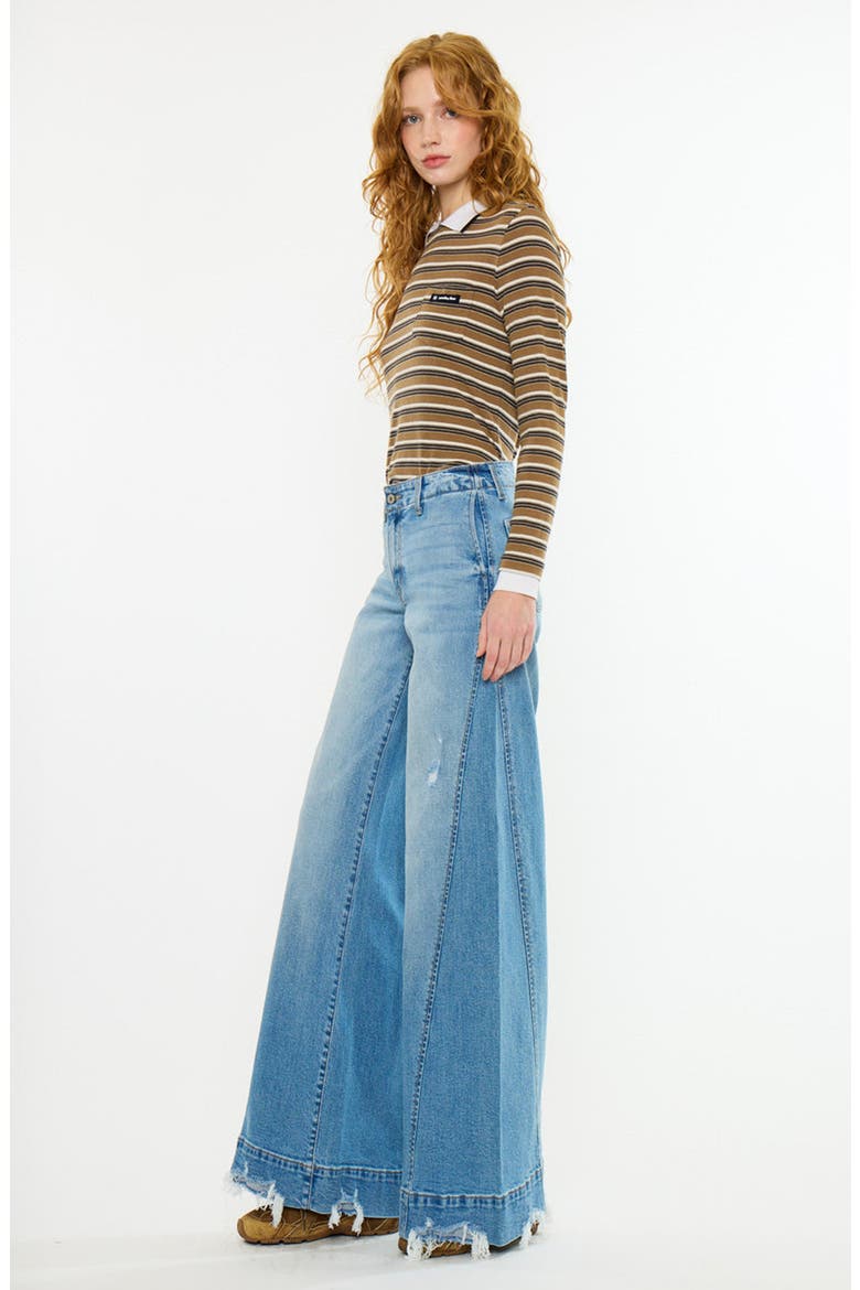 Birdeen Mid Rise Super Wide Jeans, Alternate, color, Medium Dark Wash
