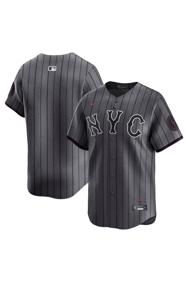 Men's Nike Gray New York Mets City Connect Limited Jersey, Alternate, color, Gray