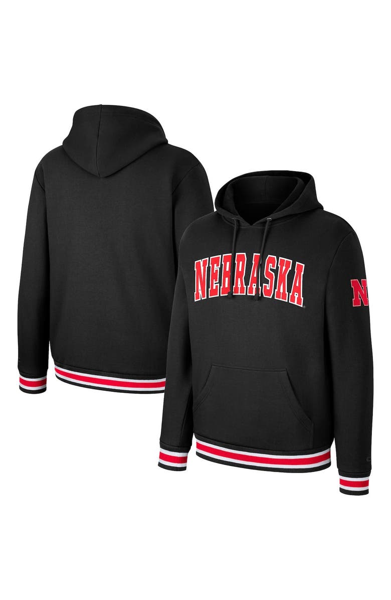 COLOSSEUM Men's Colosseum Black Nebraska Huskers Varsity Arch Pullover Hoodie, Main, color, 