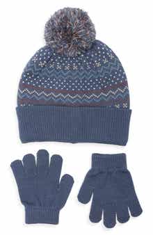 Jacquard Pompom Beanie & Gloves Set