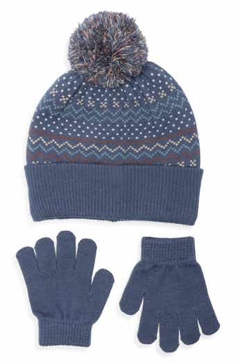 Jacquard Pompom Beanie & Gloves Set