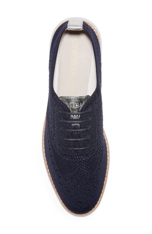 Cole Haan Originalgrand Knit Wingtip Oxford In Marine Blue