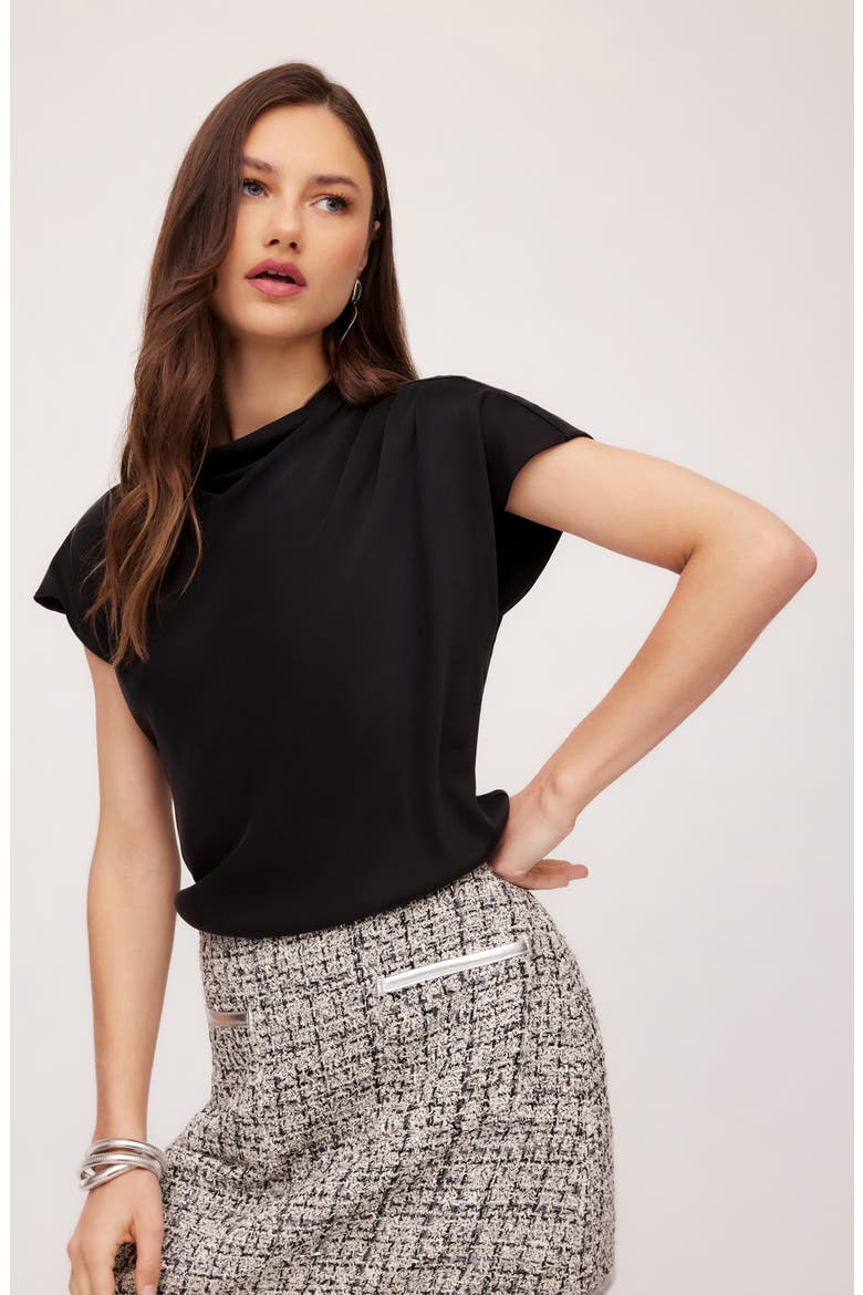 Emmeline Satin Top, Alternate, color, BLACK