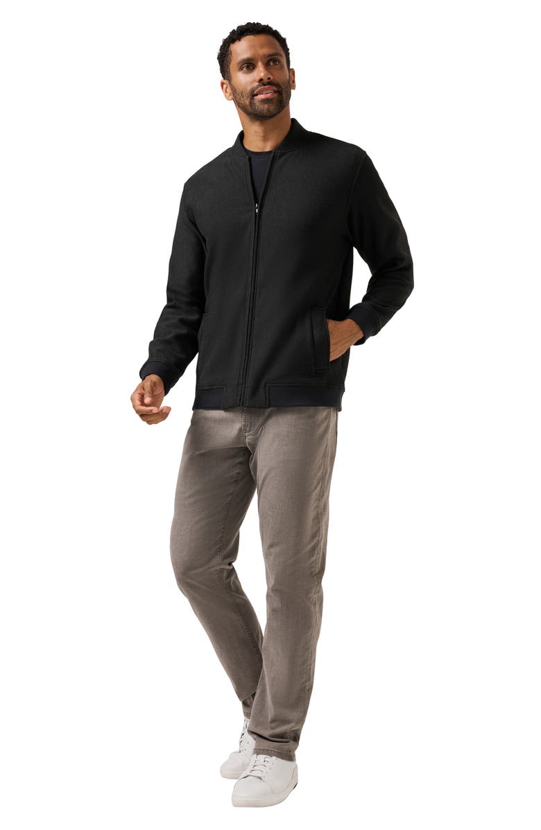 TravisMathew Social Club Bomber Jacket, Alternate, color, Heather Black
