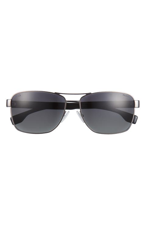60mm Polarized Rectangular Sunglasses