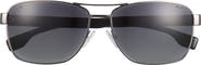 BOSS 60mm Polarized Rectangular Sunglasses
