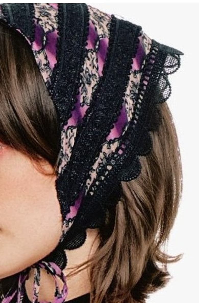 Anna Sui Cameo Stripe Headscarf, Alternate, color, Orchid