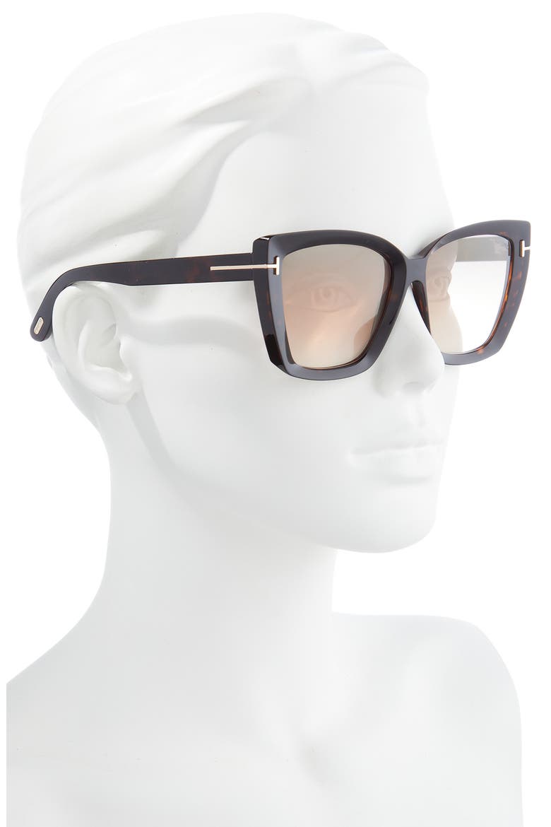 Scarlet-02 57mm Square Sunglasses, Alternate, color, DARK HAVANA / BROWN MIRROR