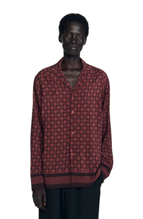 Square cross long sleeve shirt