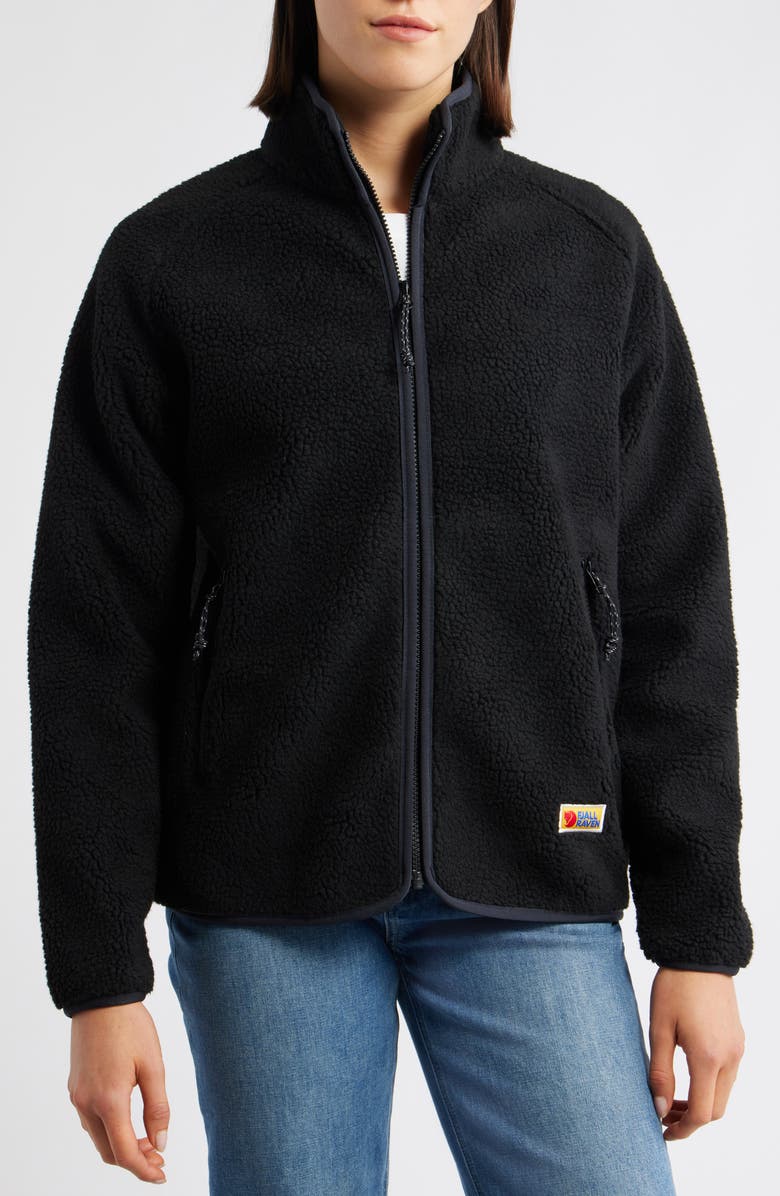 Fjällräven Women's Vardag Pile Fleece Zip Jacket, Alternate, color, Black