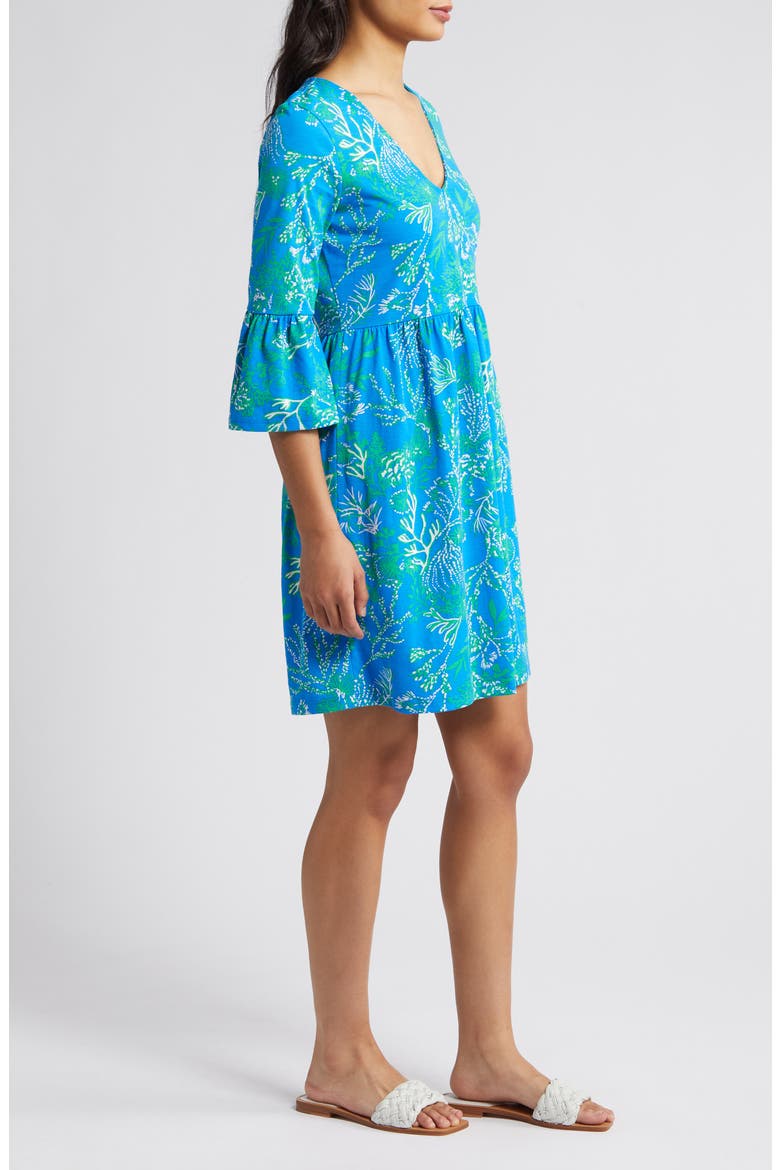 Jannie V-Neck A-Line Dress, Alternate, color, BRINY BLUE A BIT SALTY
