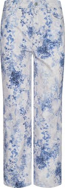 L'AGENCE June Floral High Waist Crop Stovepipe Jeans