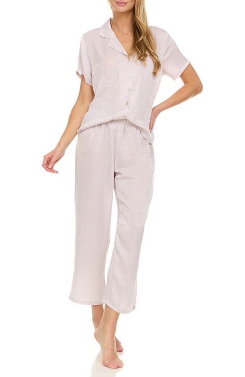 Flora Nikrooz Laurena Sandwashed Charmeuse Capri Pajamas In Beige