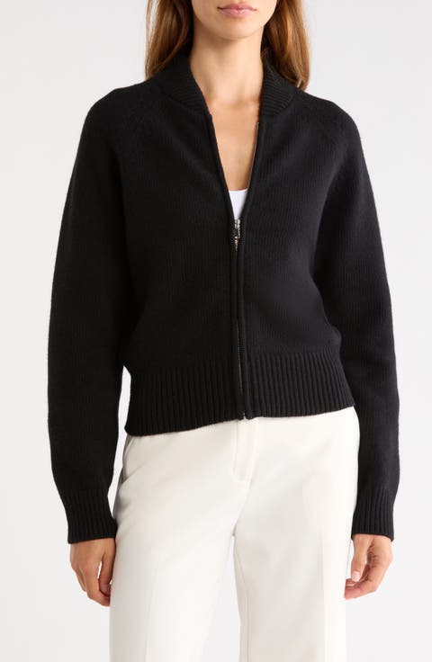 Velma Zip Up Cotton & Cashmere Knit Jacket