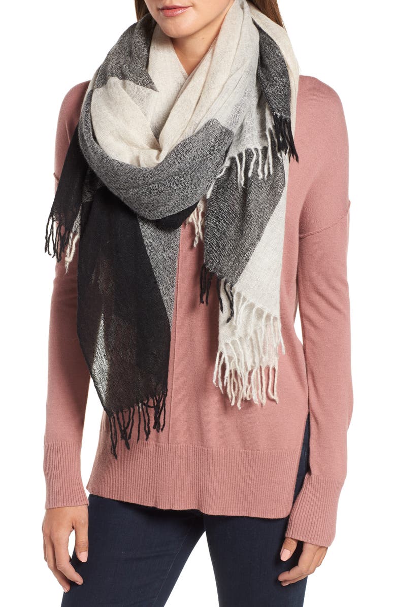 Nordstrom Plaid Cashmere Wrap, Alternate, color,