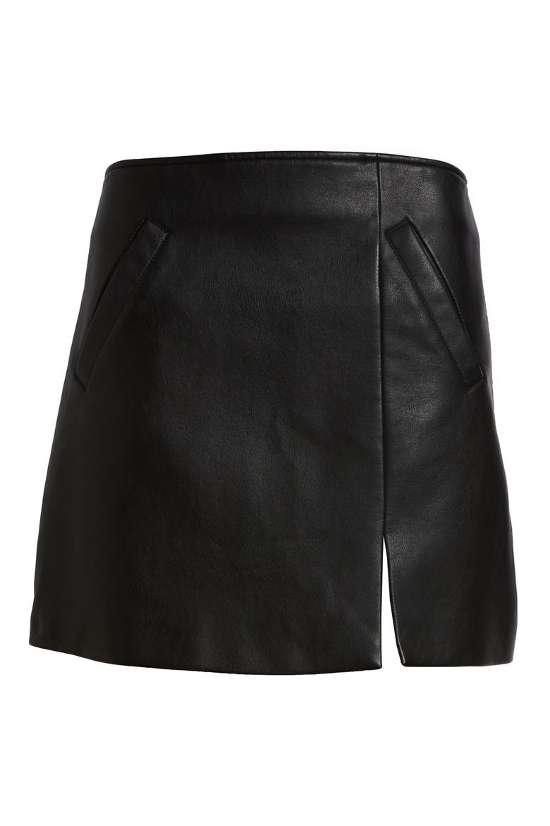 Faux Leather Miniskirt, Alternate, color, LATCH ON