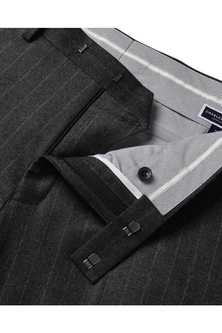 Slim Fit Italian Flannel Suit Pants, Alternate, color, Charcoal Grey