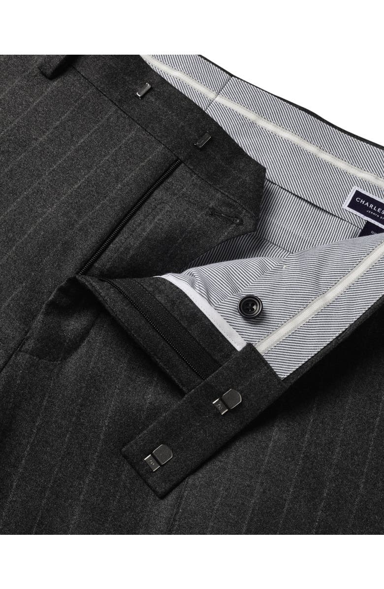Charles Tyrwhitt Slim Fit Italian Flannel Suit Pants, Alternate, color, Charcoal Grey