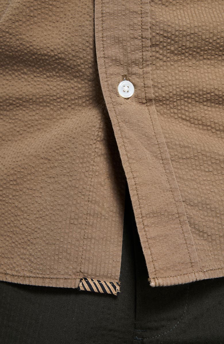 Billy Reid Cedar Seersucker Button-Up Shirt, Alternate, color, Olive Khaki