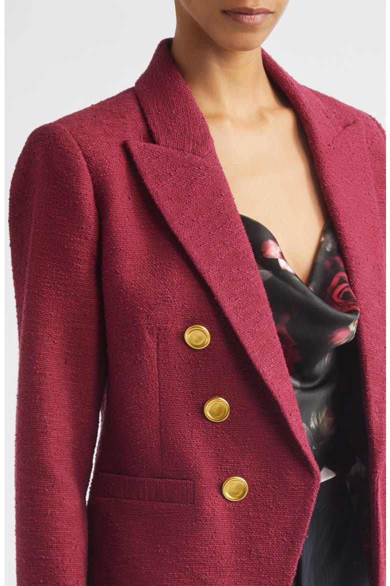 Brooke Texture Double Breasted Crop Blazer, Alternate, color, RHODODENDRON/ BLURRED ROSE