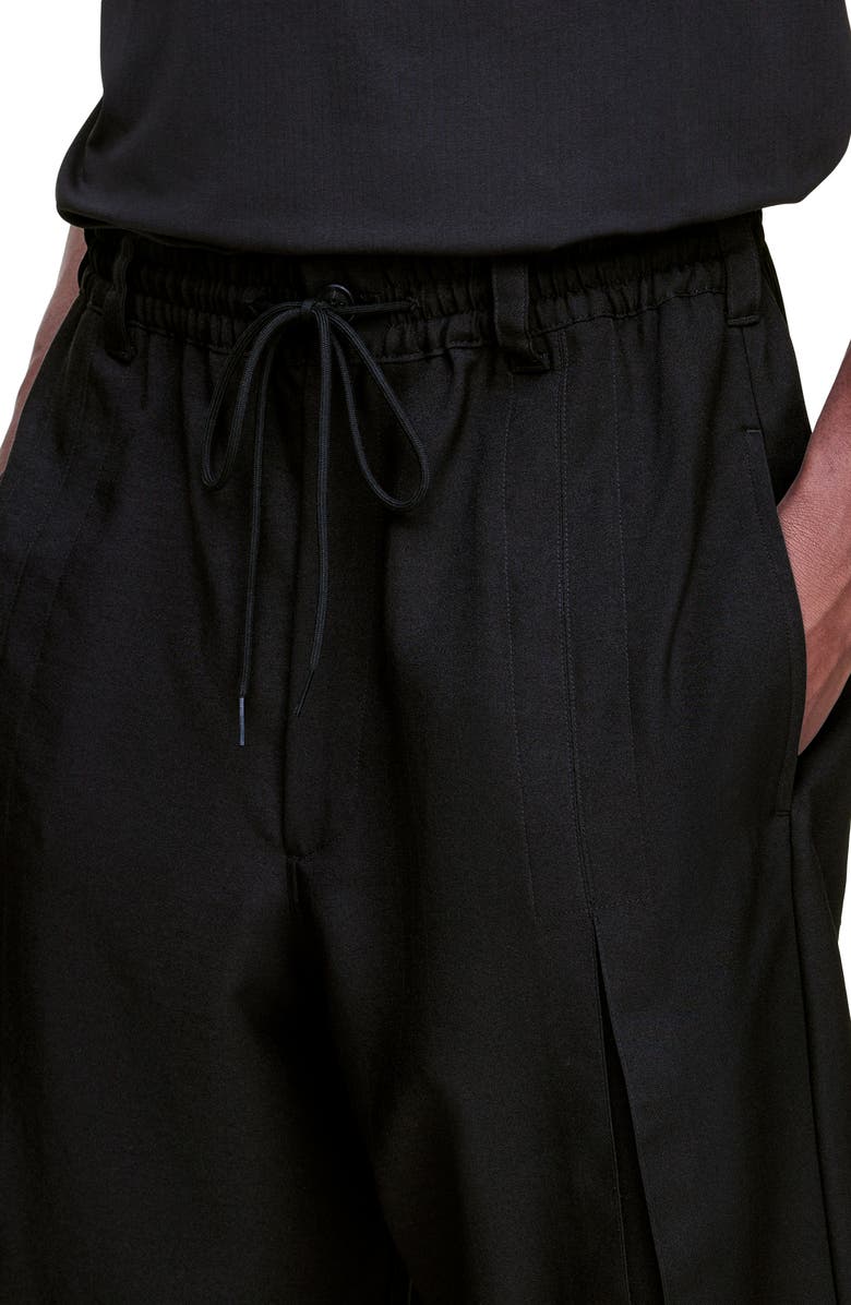 Y-3 Sport Uniform Pleated Oversize Shorts, Alternate, color, Black