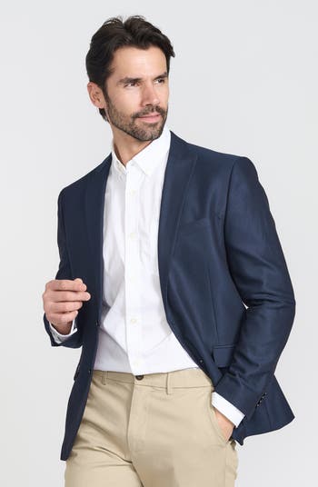 SAVILE ROW CO Slim Fit Geometric Printed Sport Coat