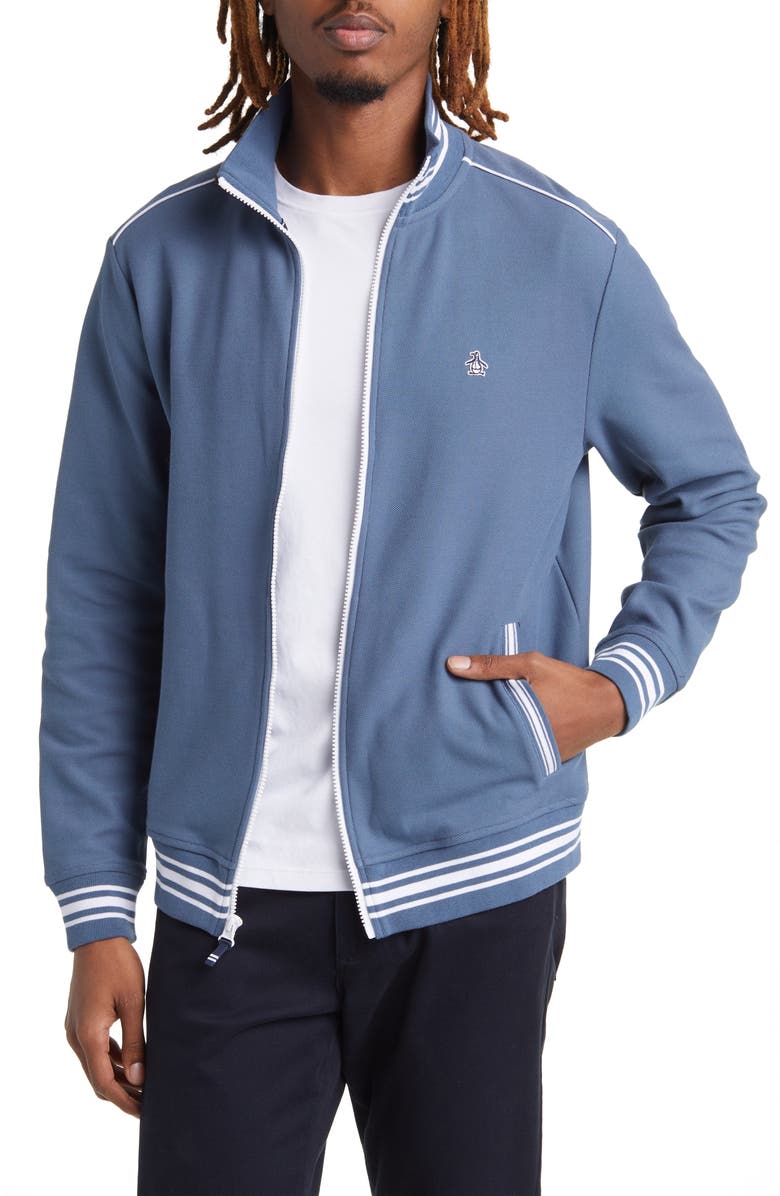 Original Penguin CoolMax<sup>®</sup> Piqué Track Jacket, Main, color, 