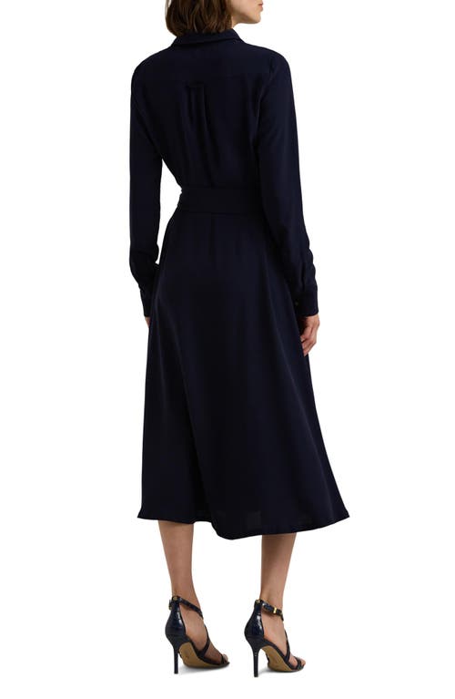 RALPH LAUREN LAUREN RALPH LAUREN SURPLICE LONG SLEEVE GEORGETTE MIDI DRESS 