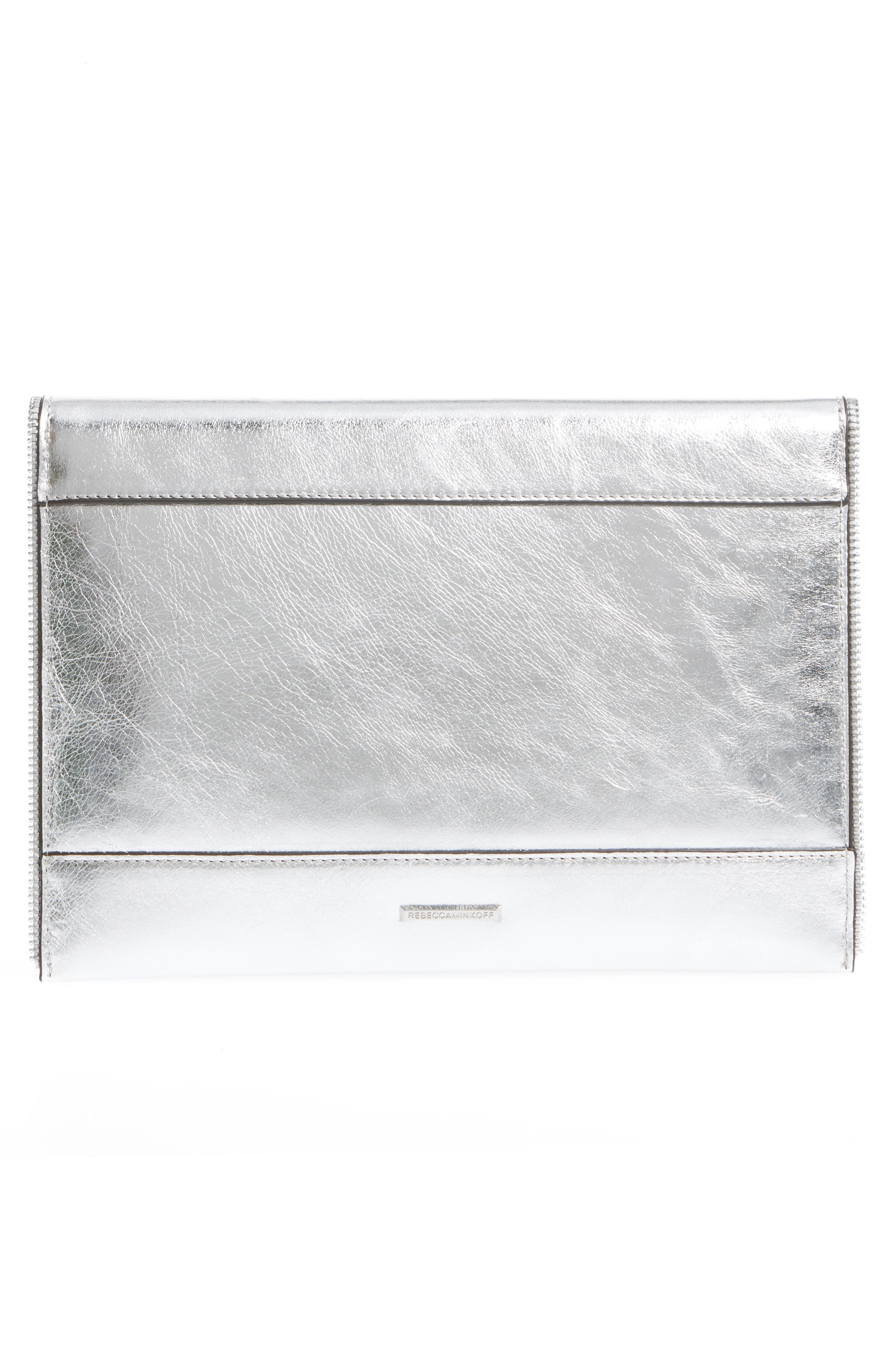 Rebecca Minkoff Leo Mirror Metallic Envelope Clutch, Alternate, color, 