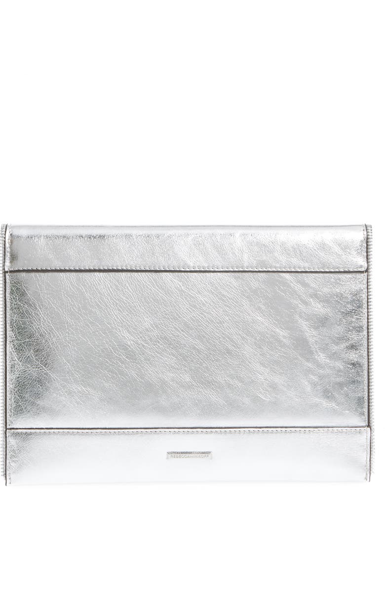 Rebecca Minkoff Leo Mirror Metallic Envelope Clutch, Alternate, color,
