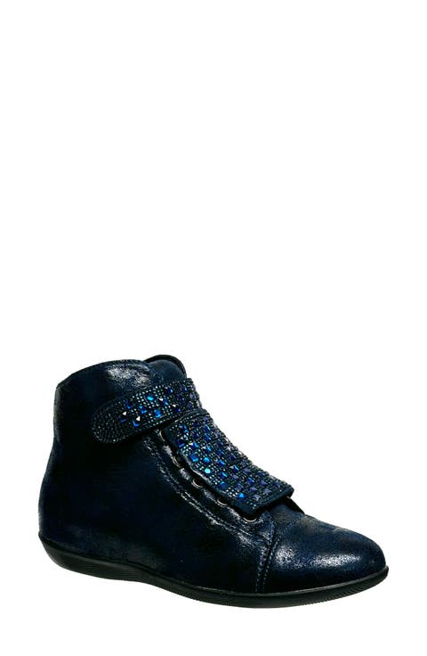 Rock Embellished Metallic Wedge Sneaker