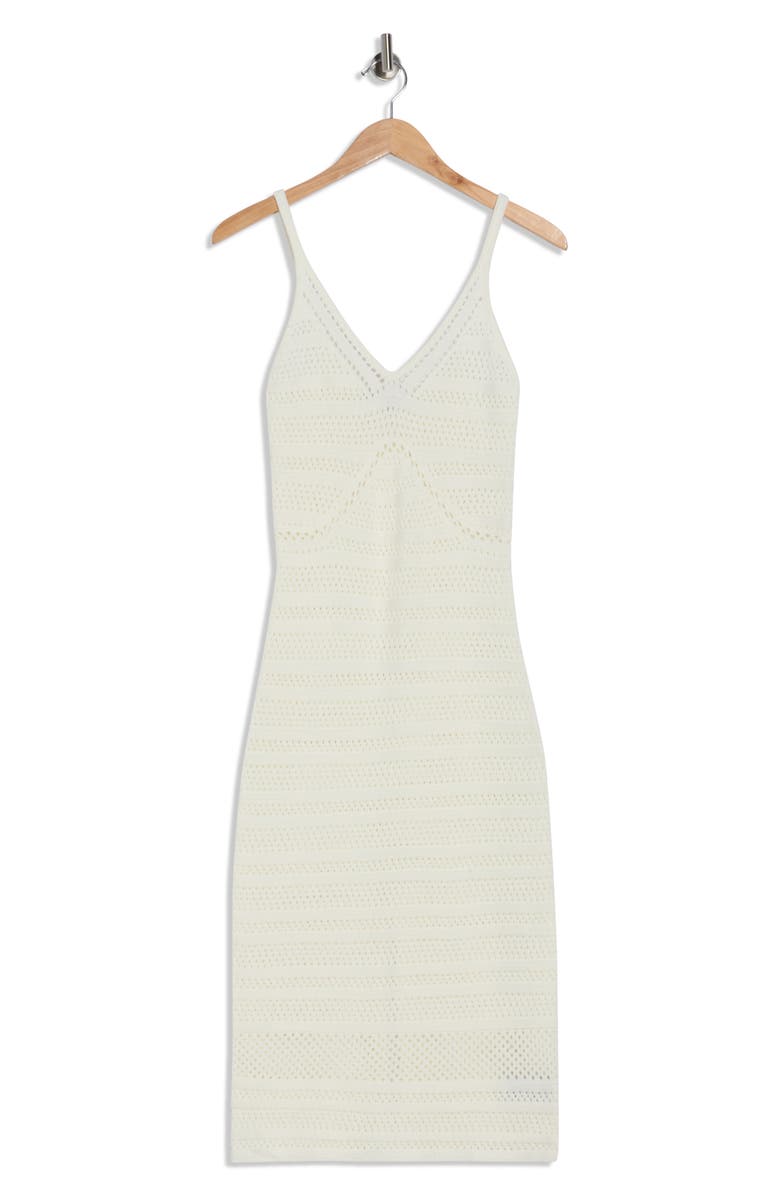 Madden Girl Pointelle Stitched Cami Midi Dress, Alternate, color, Ivory