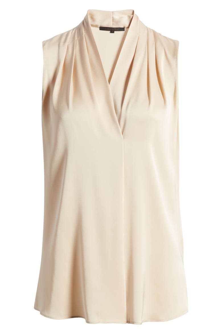 'Mila' Sleeveless Stretch Silk Blouse, Alternate, color, ANTIQUE