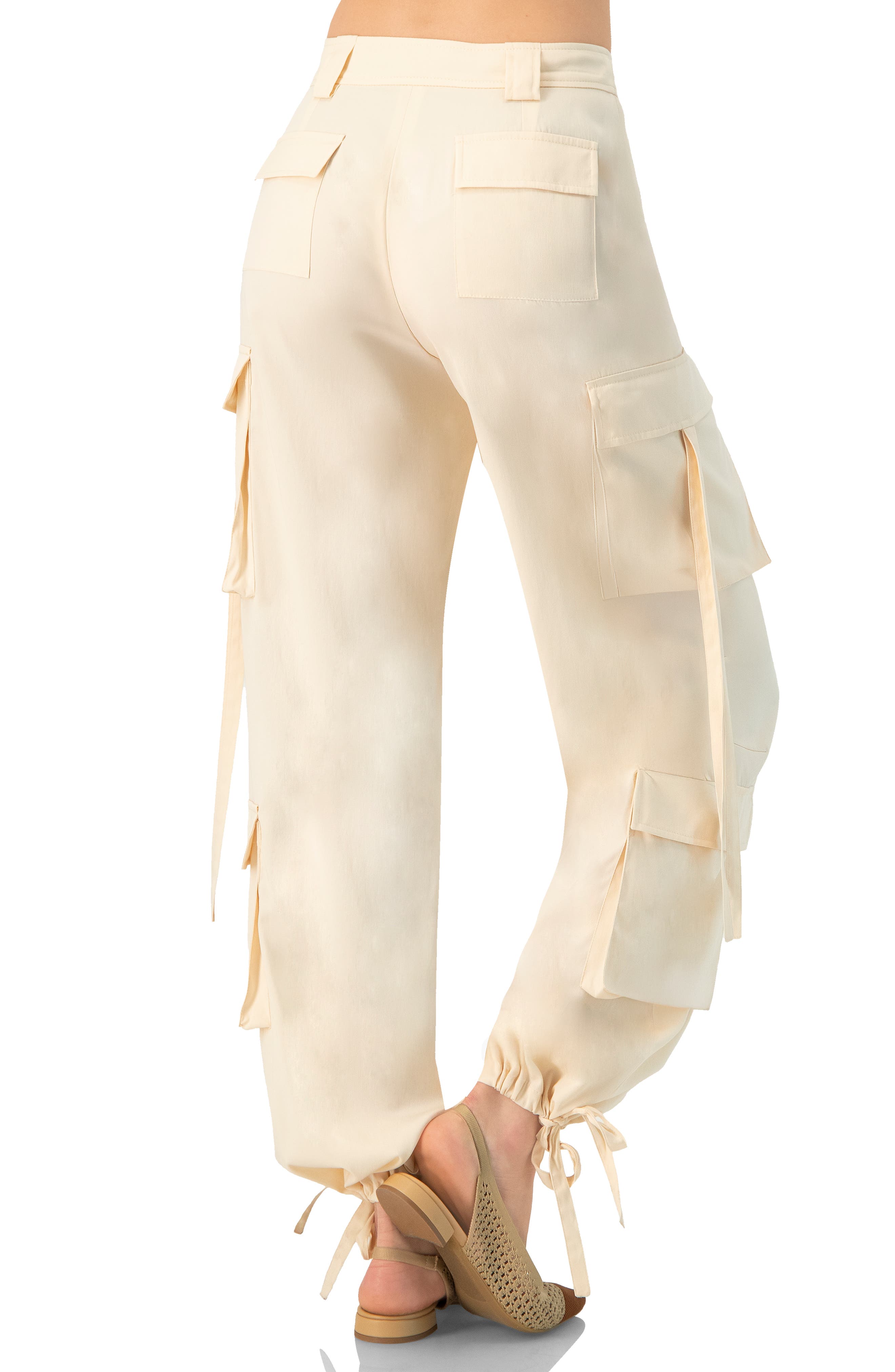 Solid Cargo Pants with Straps - image 2