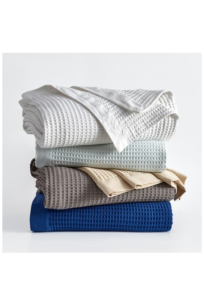Super Soft Cotton All-Season Waffle Weave Throw Blanket, Alternate, color, FOREST GREEN