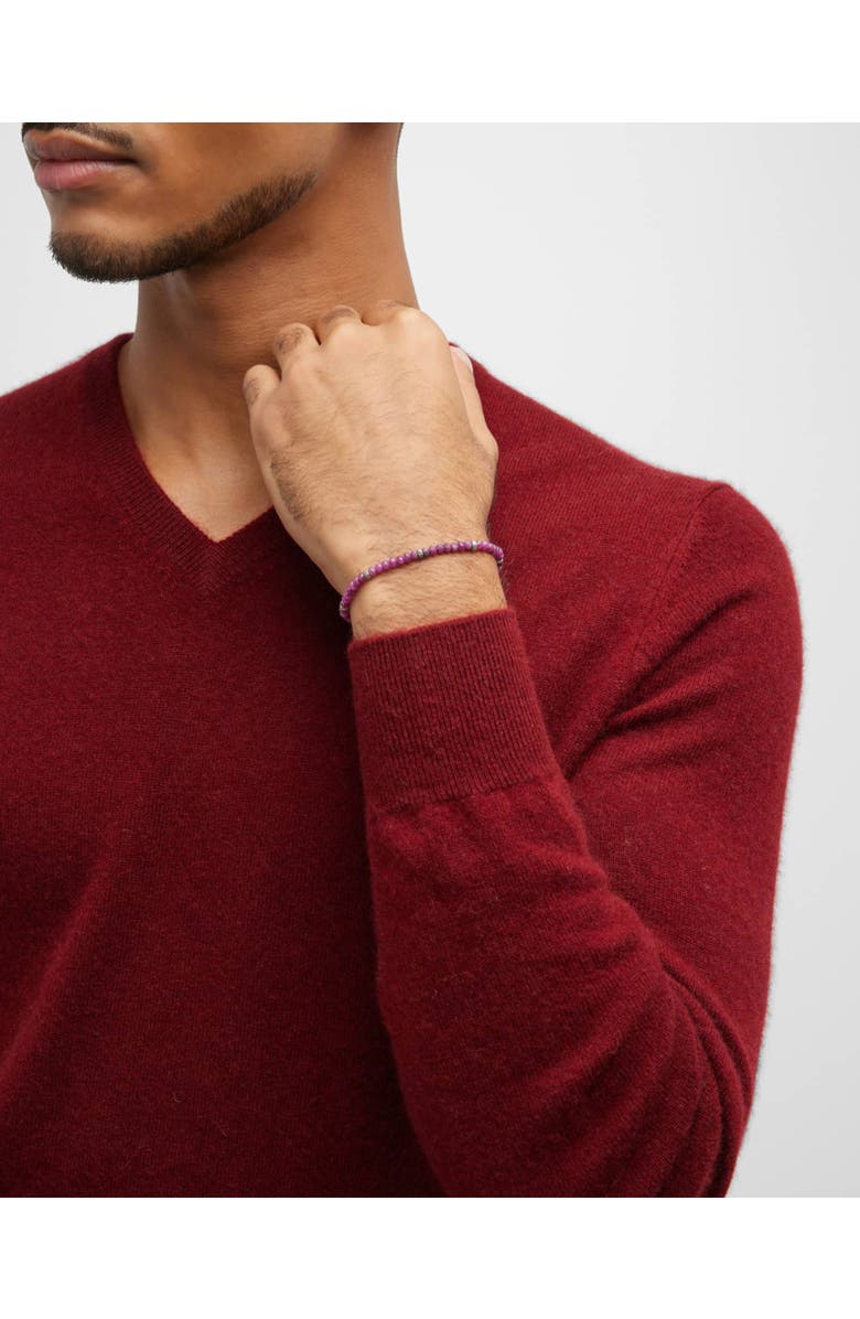 Jan Leslie Faceted Gemstone Bracelet With Black Pull Cord, Alternate, color, Ruby